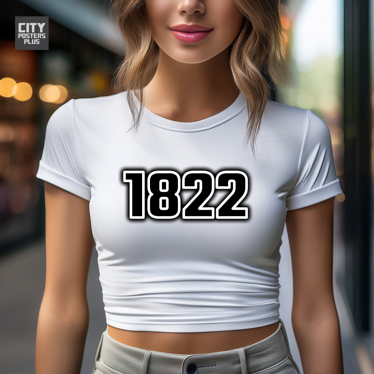 1822 Year Women Crop Top (White)