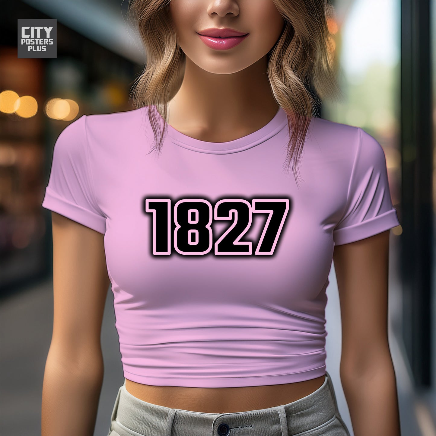 1827 Year Women Crop Top (Light Pink)
