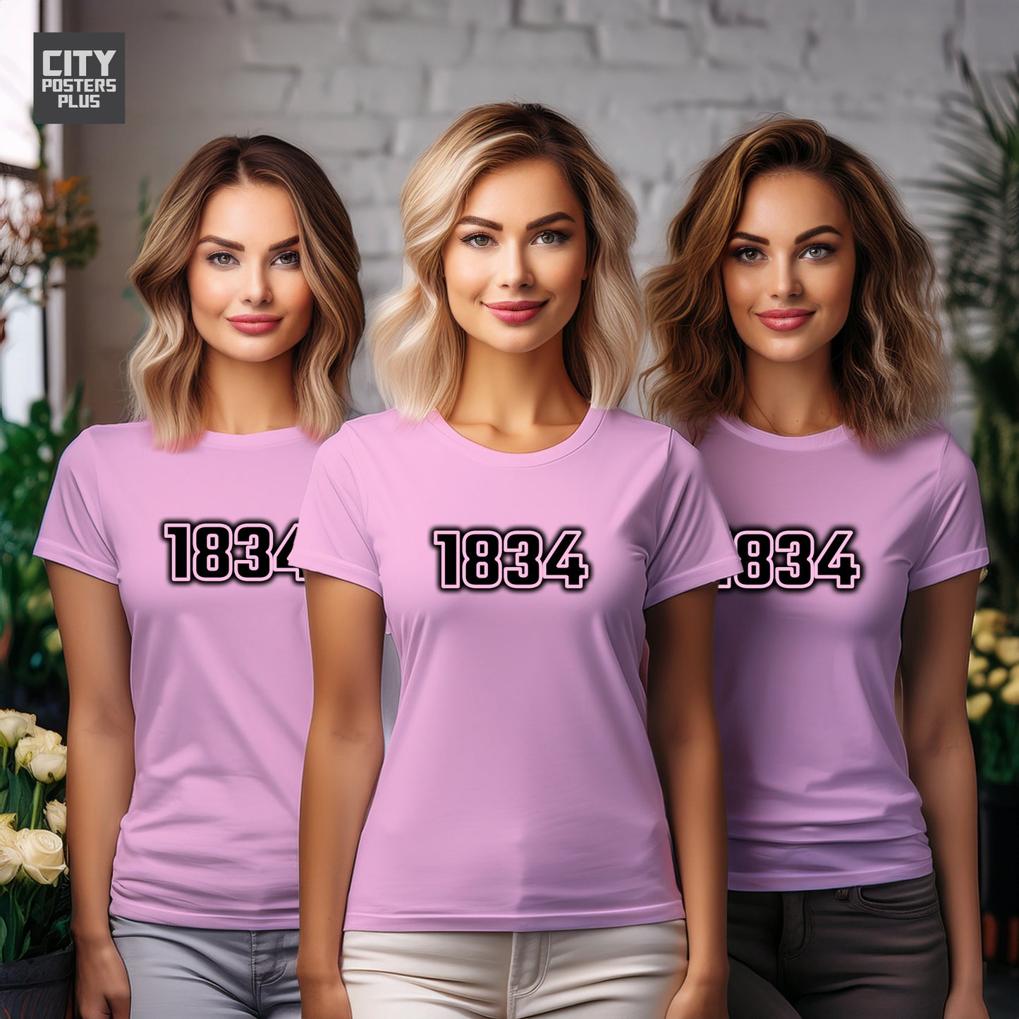 1834 Year Women T-Shirt (Light Pink)