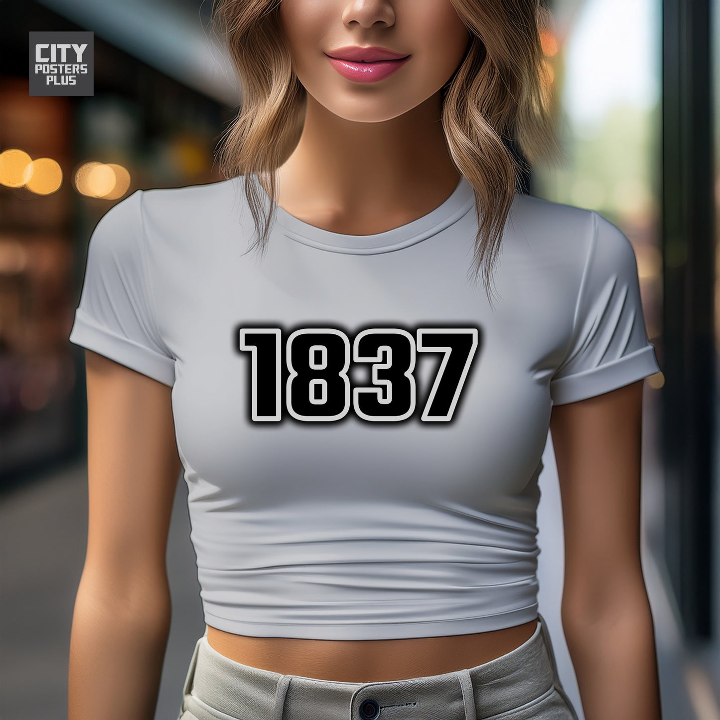 1837 Year Women Crop Top (Melange Grey)