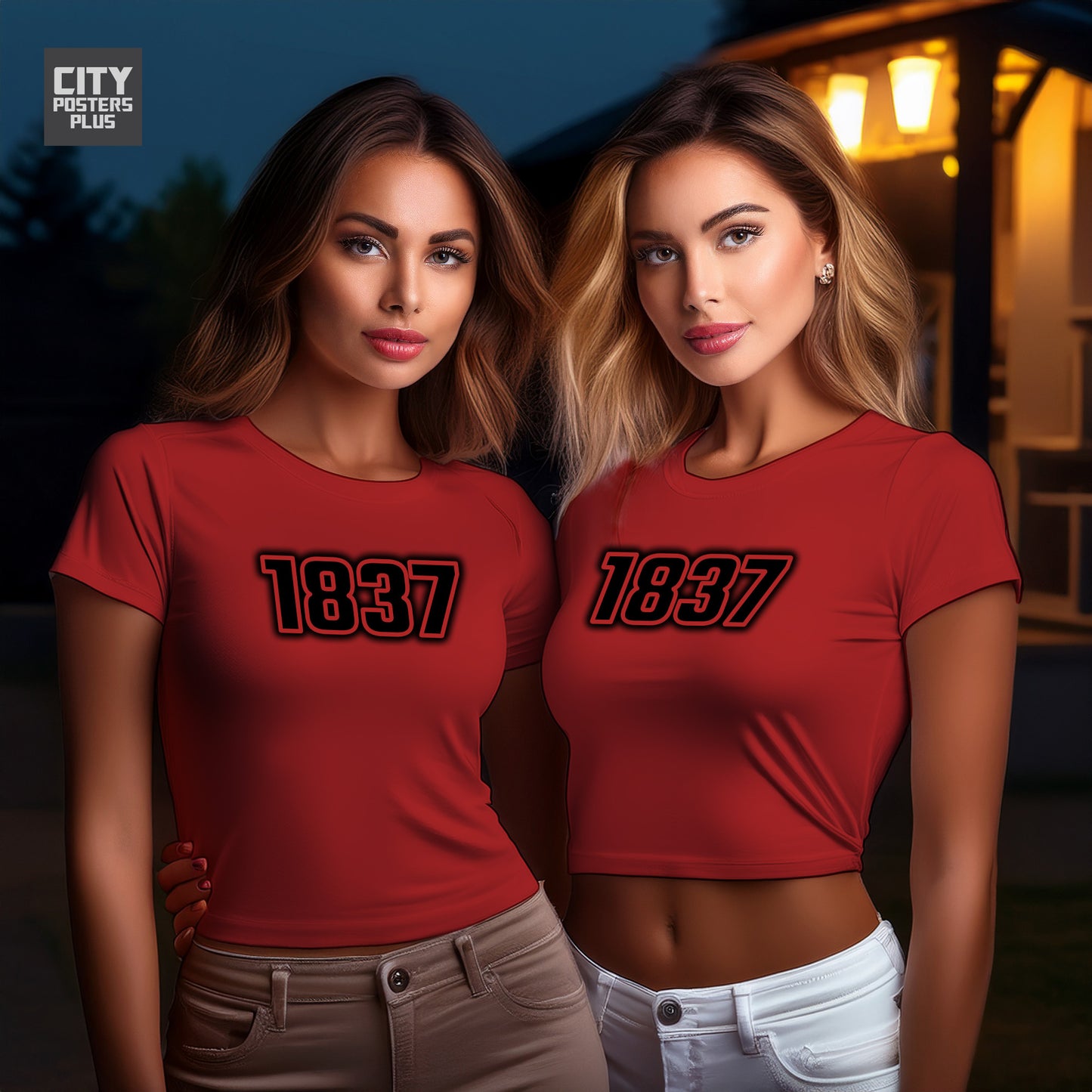 1837 Year Women Crop Top (Red)
