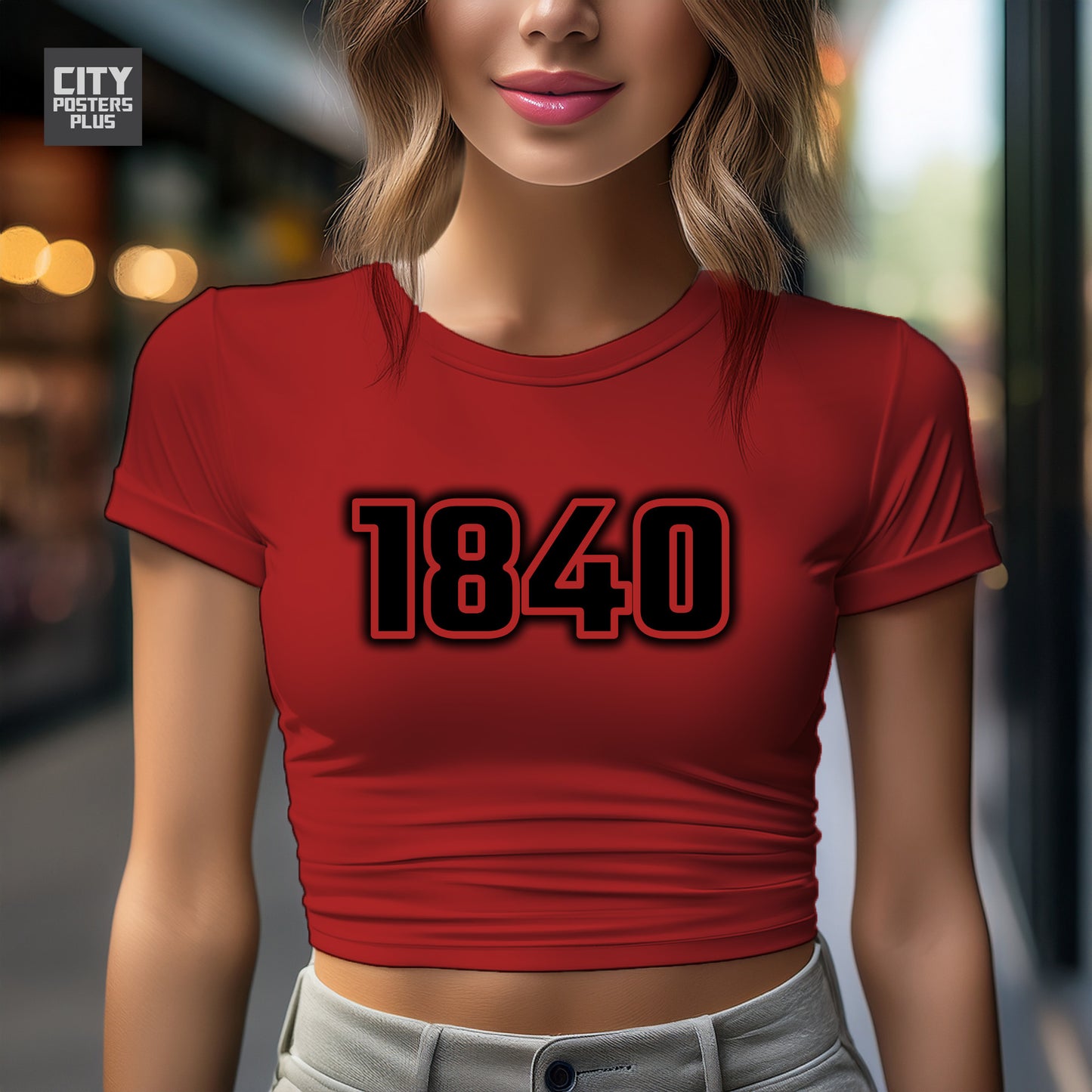 1840 Year Women Crop Top (Red)