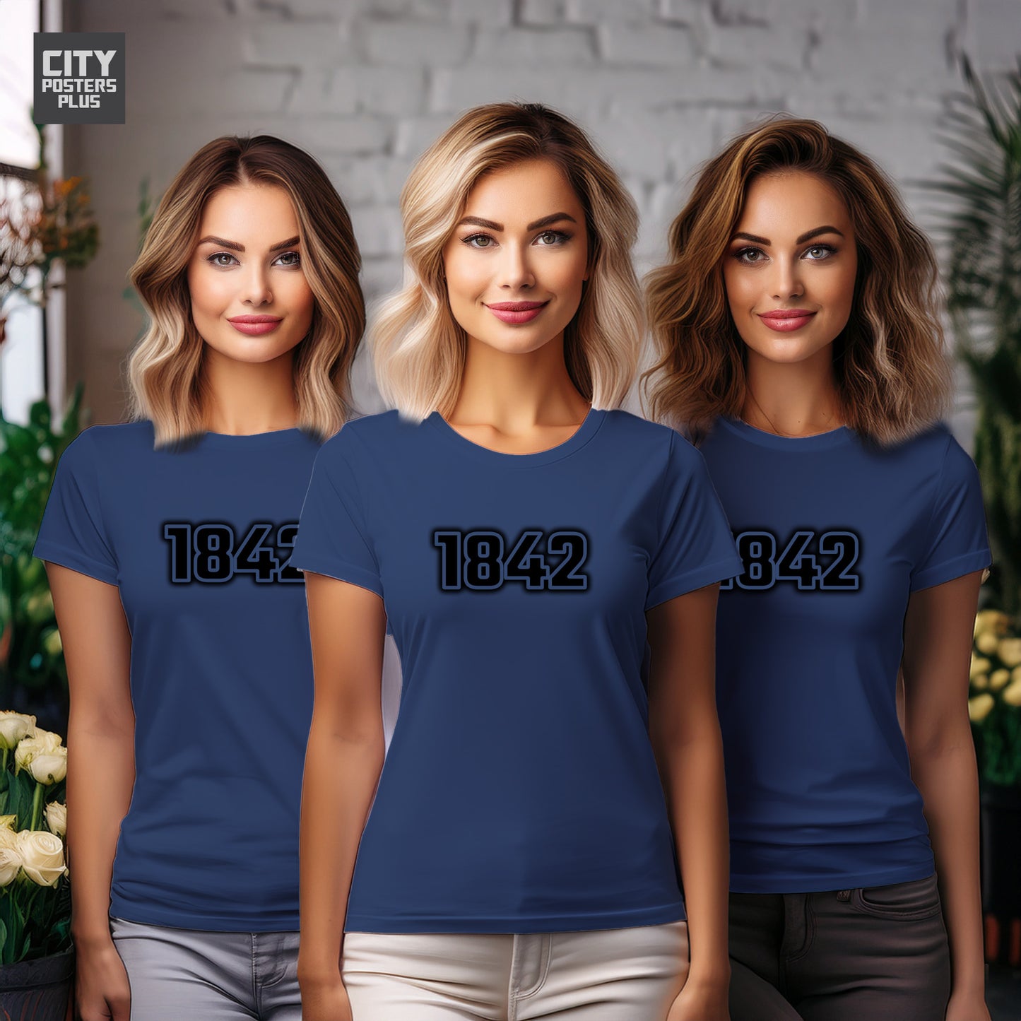1842 Year Women T-Shirt (Navy Blue)