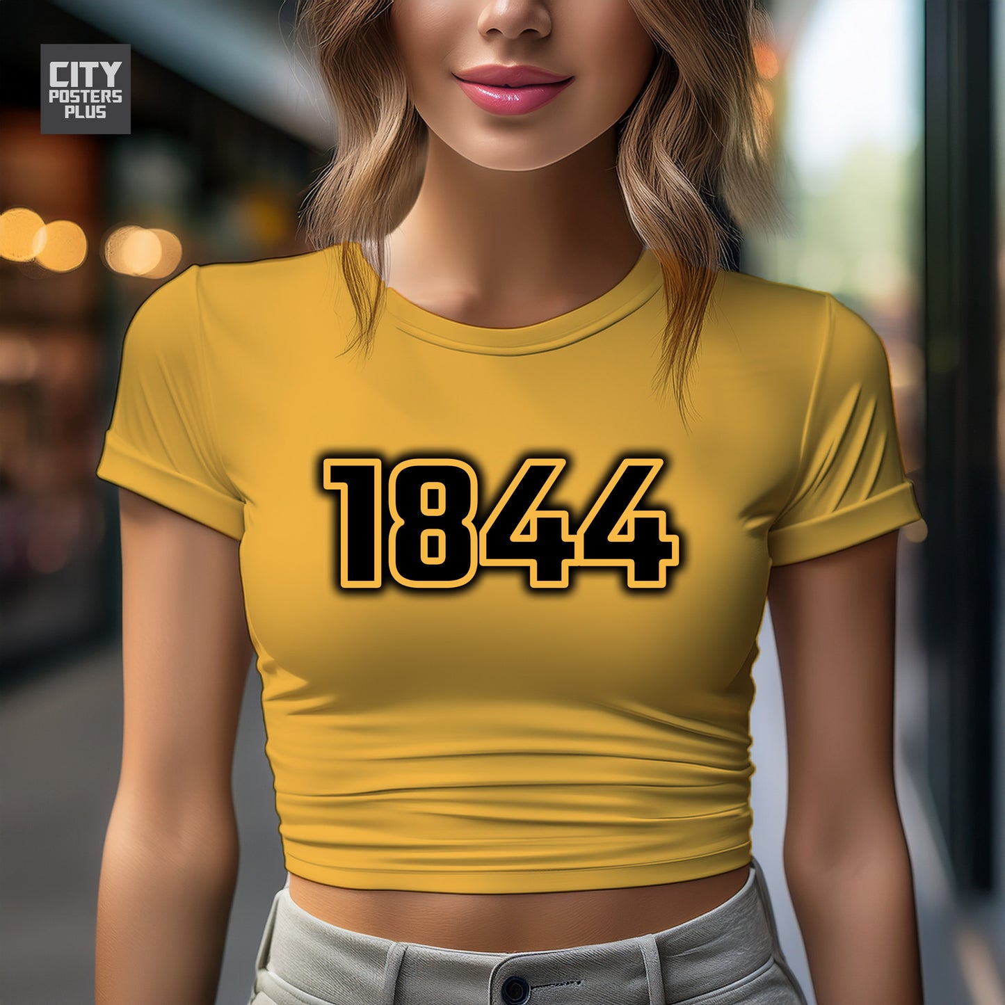 1844 Year Women Crop Top (Golden Yellow)