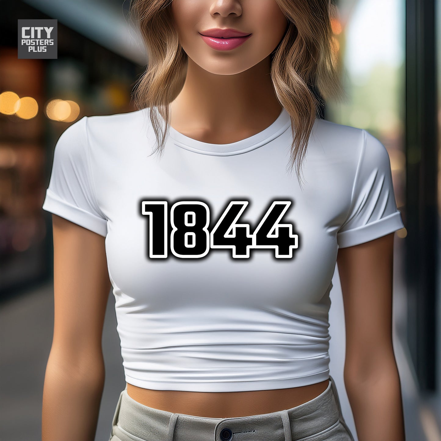 1844 Year Women Crop Top (White)