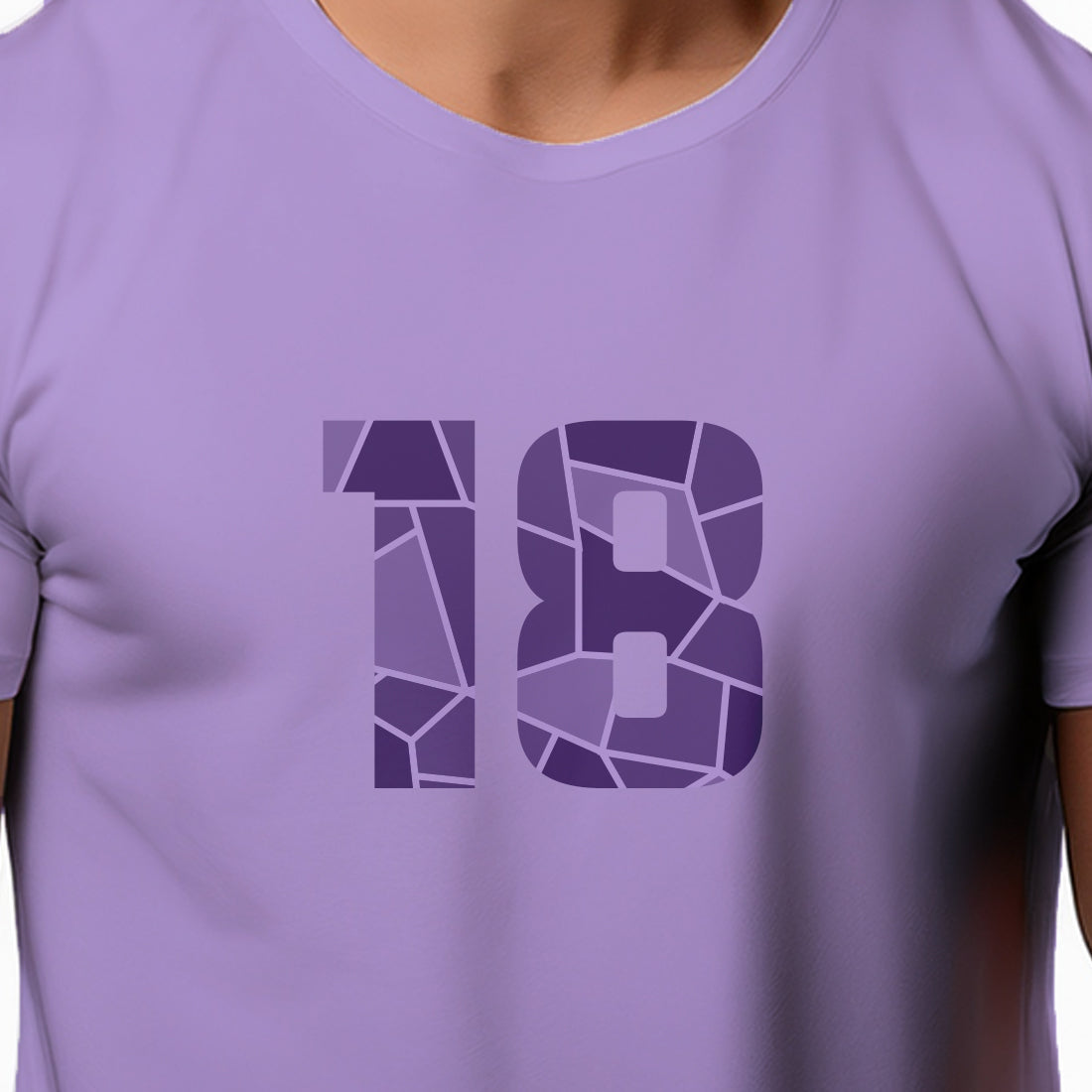 18 Number Men Unisex T-Shirt (Iris Lavender)