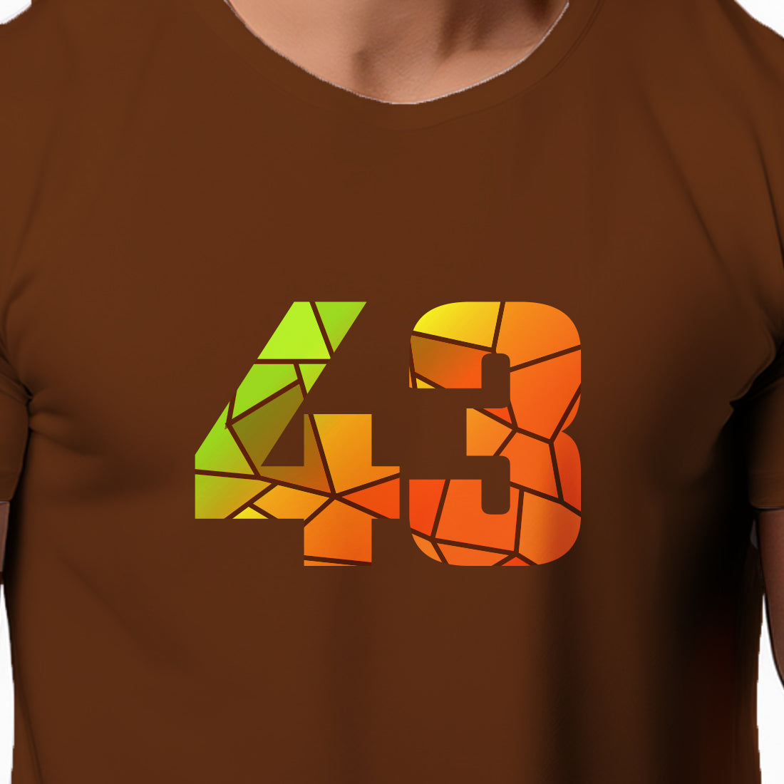 43 Number Men Unisex T-Shirt (Brown)