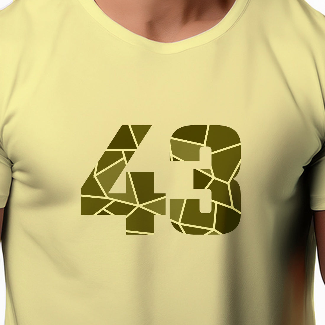 43 Number Men Unisex T-Shirt (Butter Yellow)
