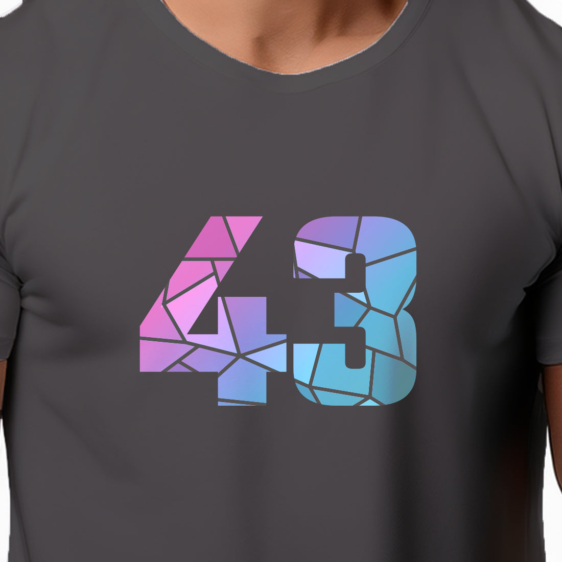 43 Number Men Unisex T-Shirt (Charcoal Grey)