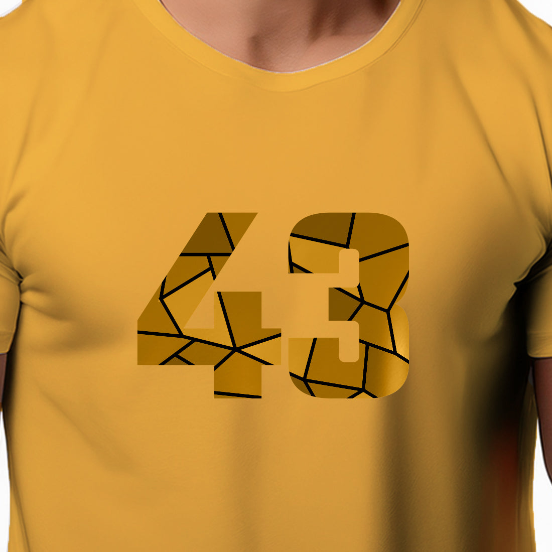 43 Number Men Unisex T-Shirt (Golden Yellow)