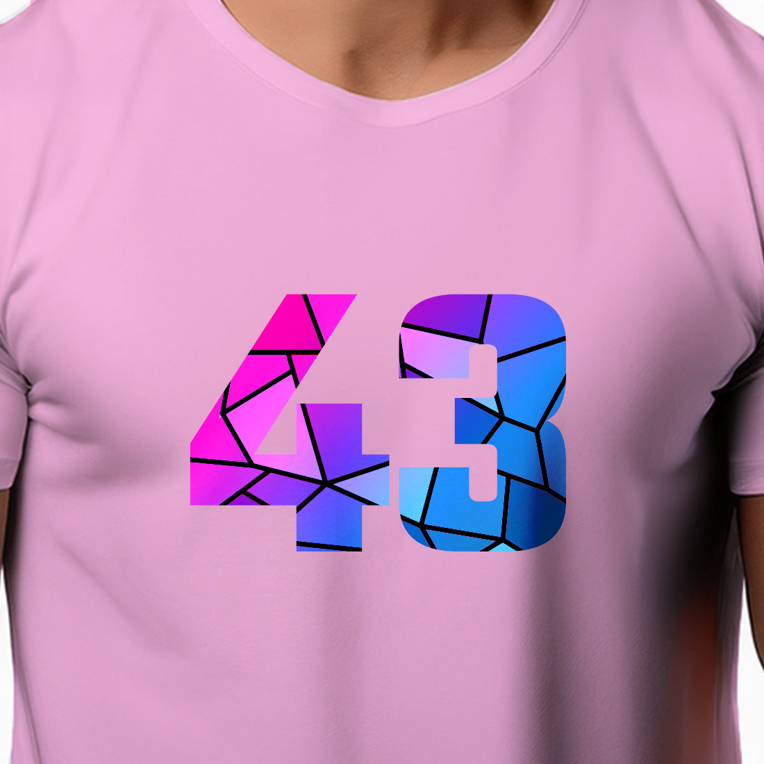 43 Number Men Unisex T-Shirt (Light Pink)