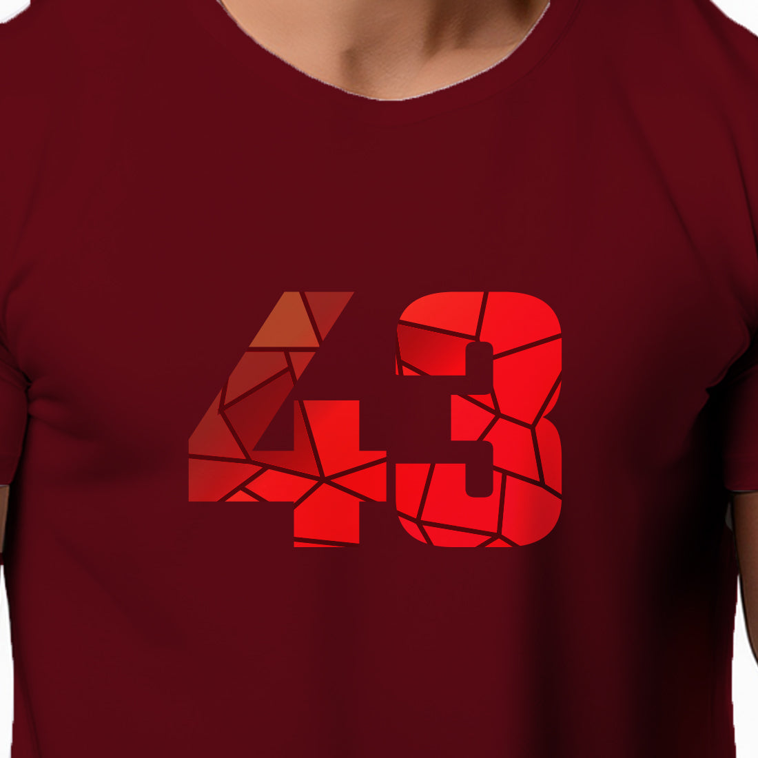 43 Number Men Unisex T-Shirt (Maroon)
