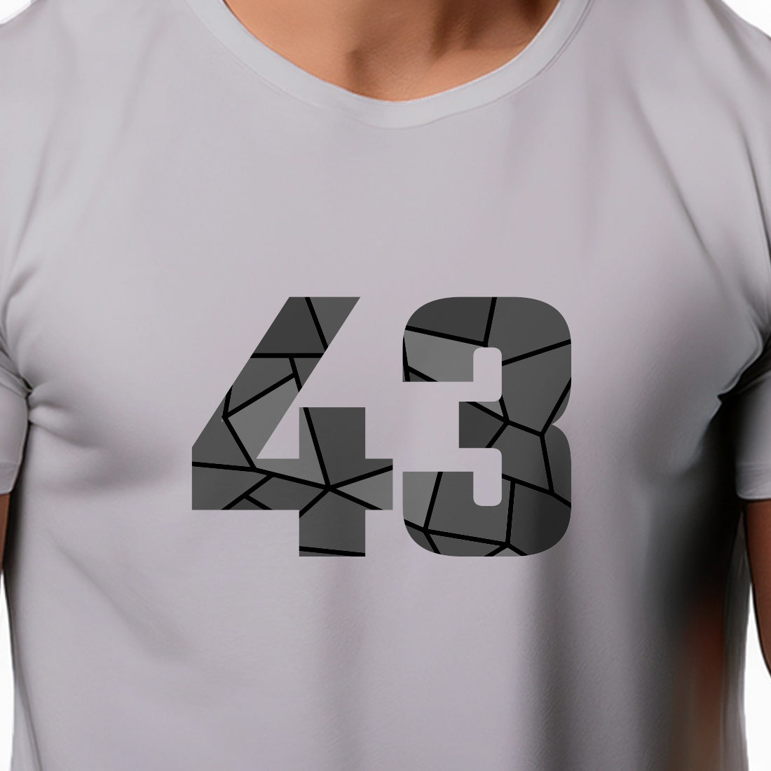 43 Number Men Unisex T-Shirt (Melange Grey)