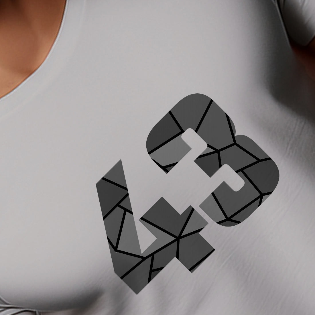 43 Number Men Unisex T-Shirt (Melange Grey)