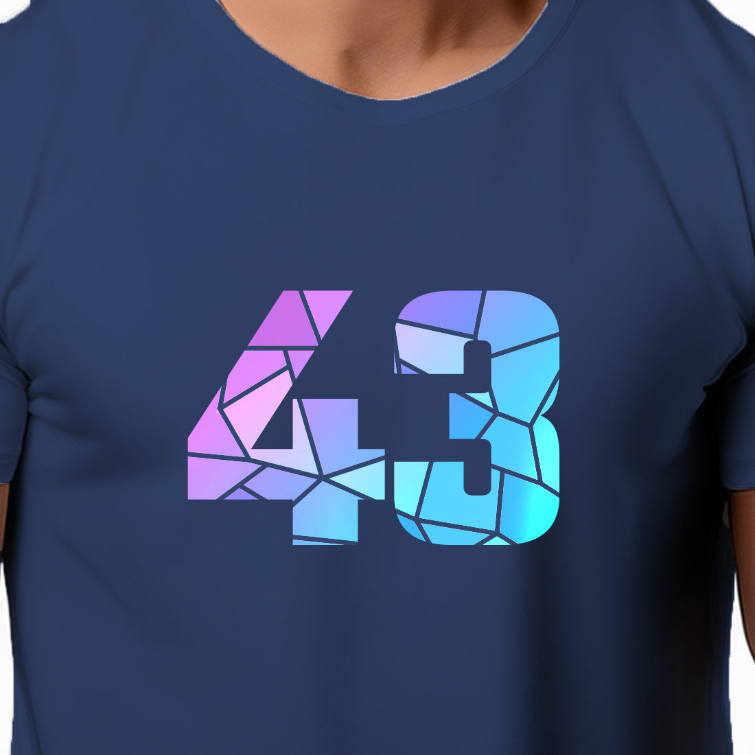 43 Number Men Unisex T-Shirt (Navy Blue)