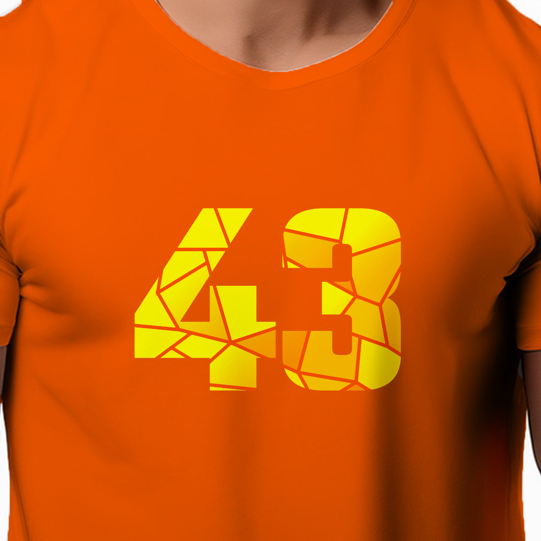 43 Number Men Unisex T-Shirt (Orange)
