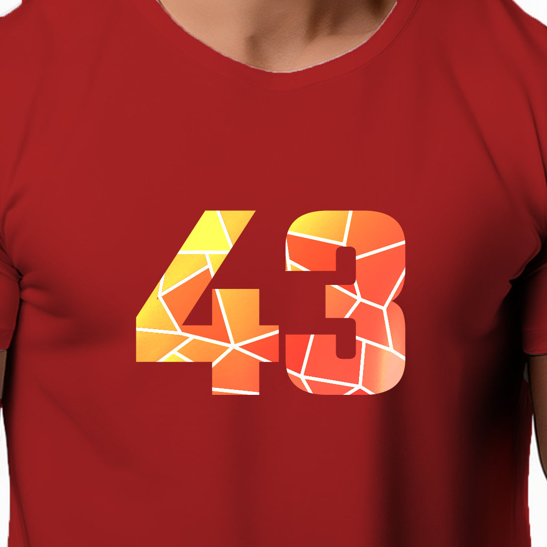 43 Number Men Unisex T-Shirt (Red)