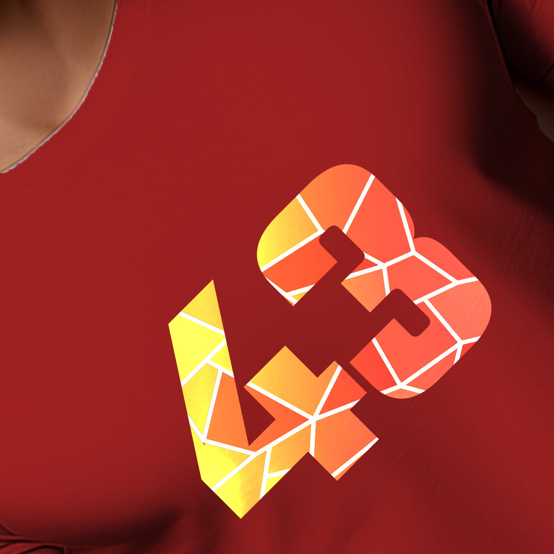 43 Number Men Unisex T-Shirt (Red)
