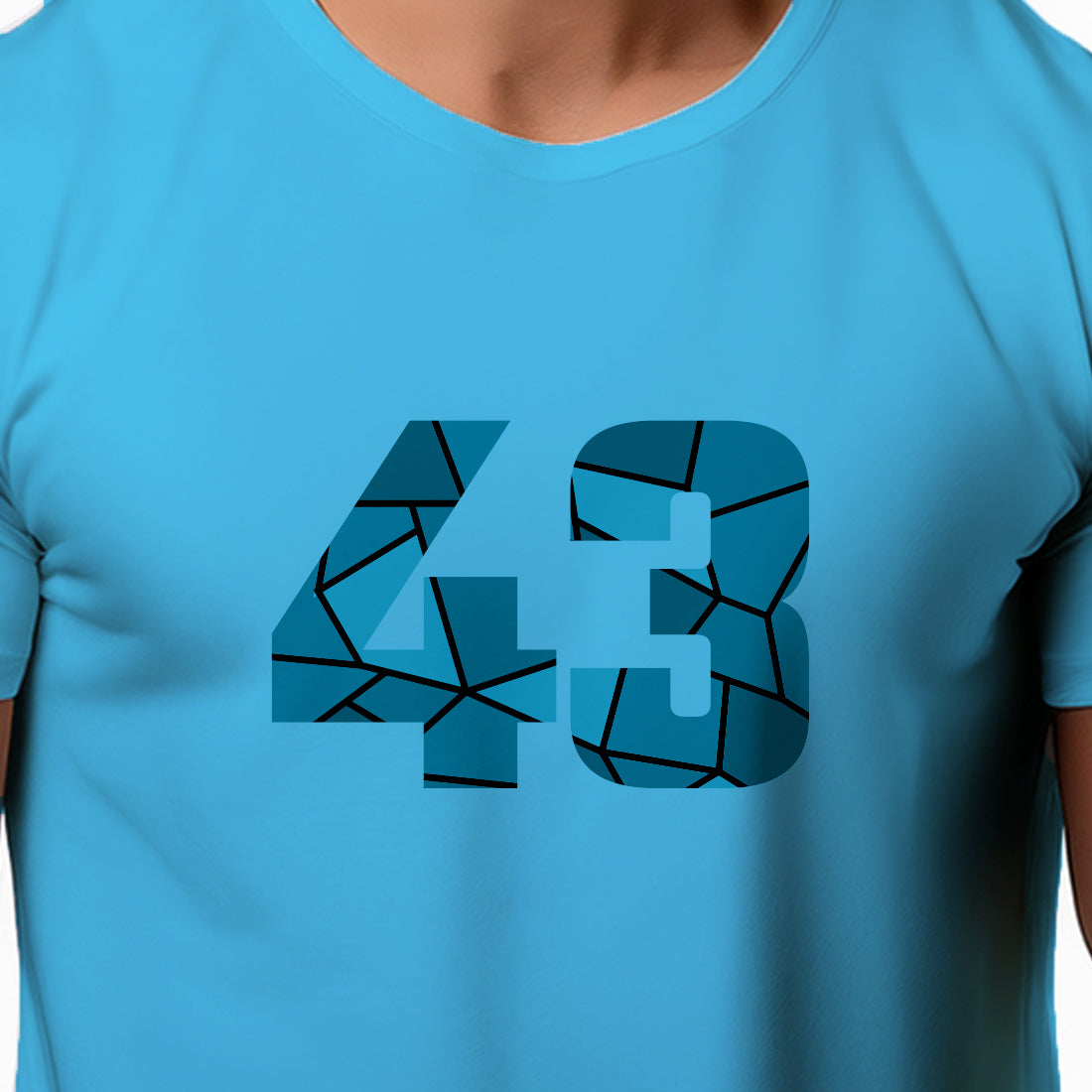 43 Number Men Unisex T-Shirt (Sky Blue)