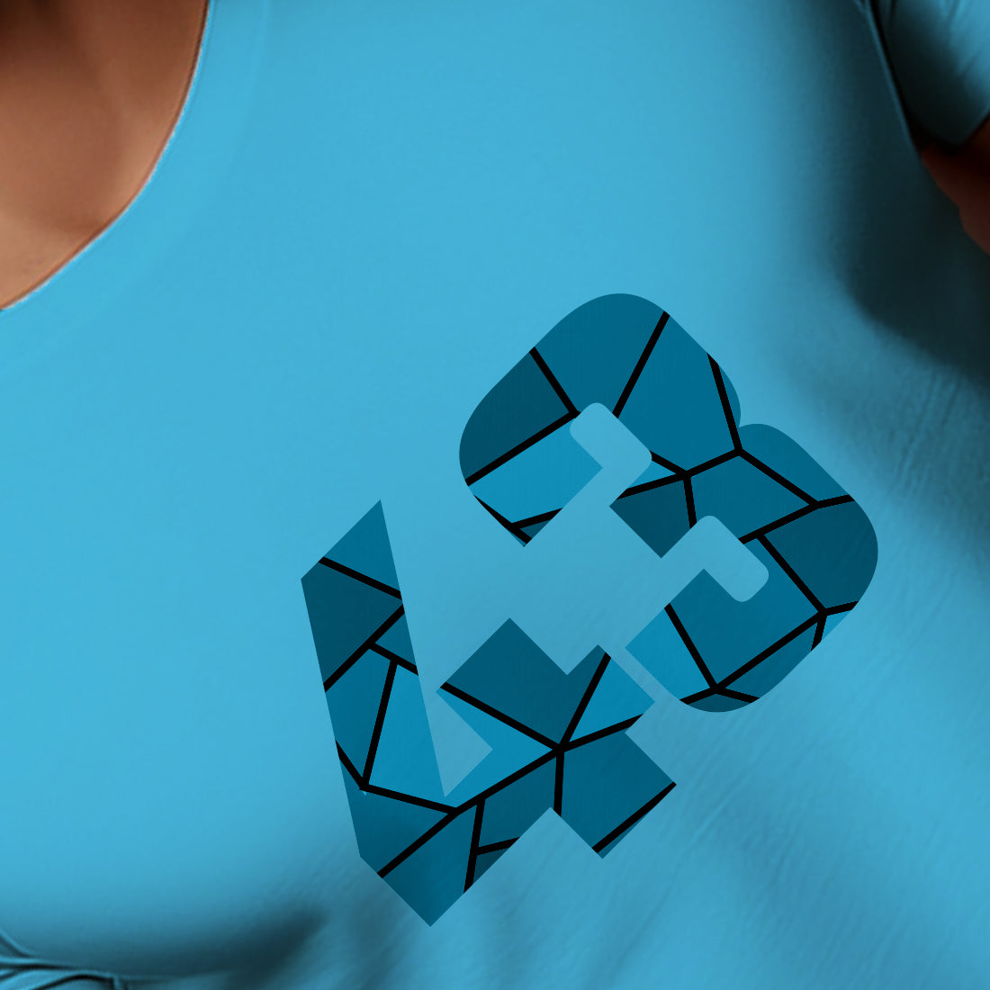 43 Number Men Unisex T-Shirt (Sky Blue)
