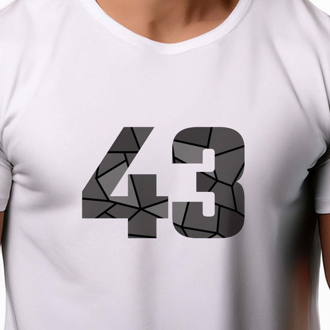 43 Number Men Unisex T-Shirt (White)