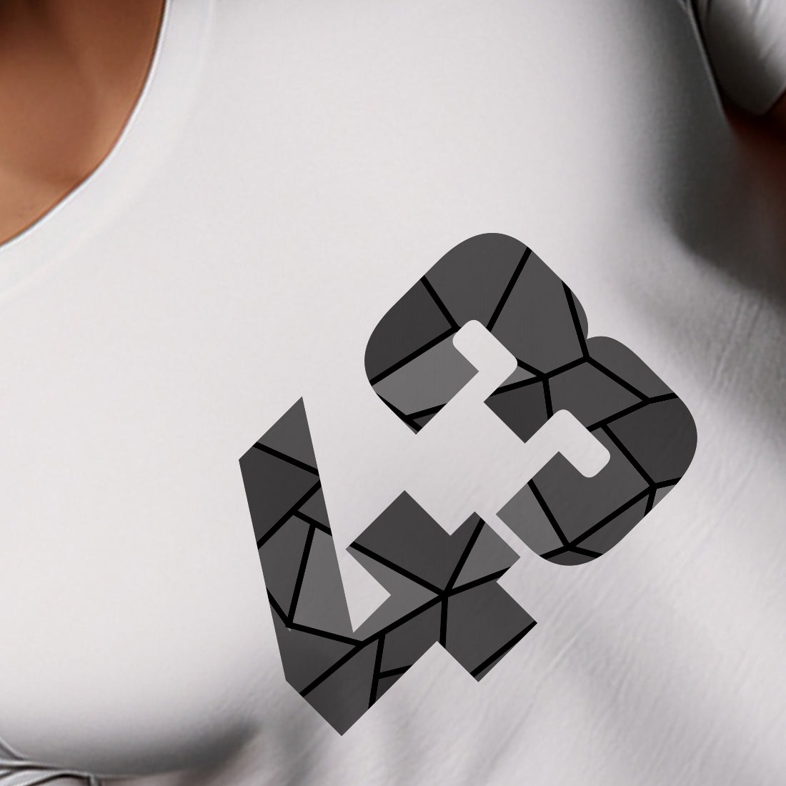 43 Number Men Unisex T-Shirt (White)