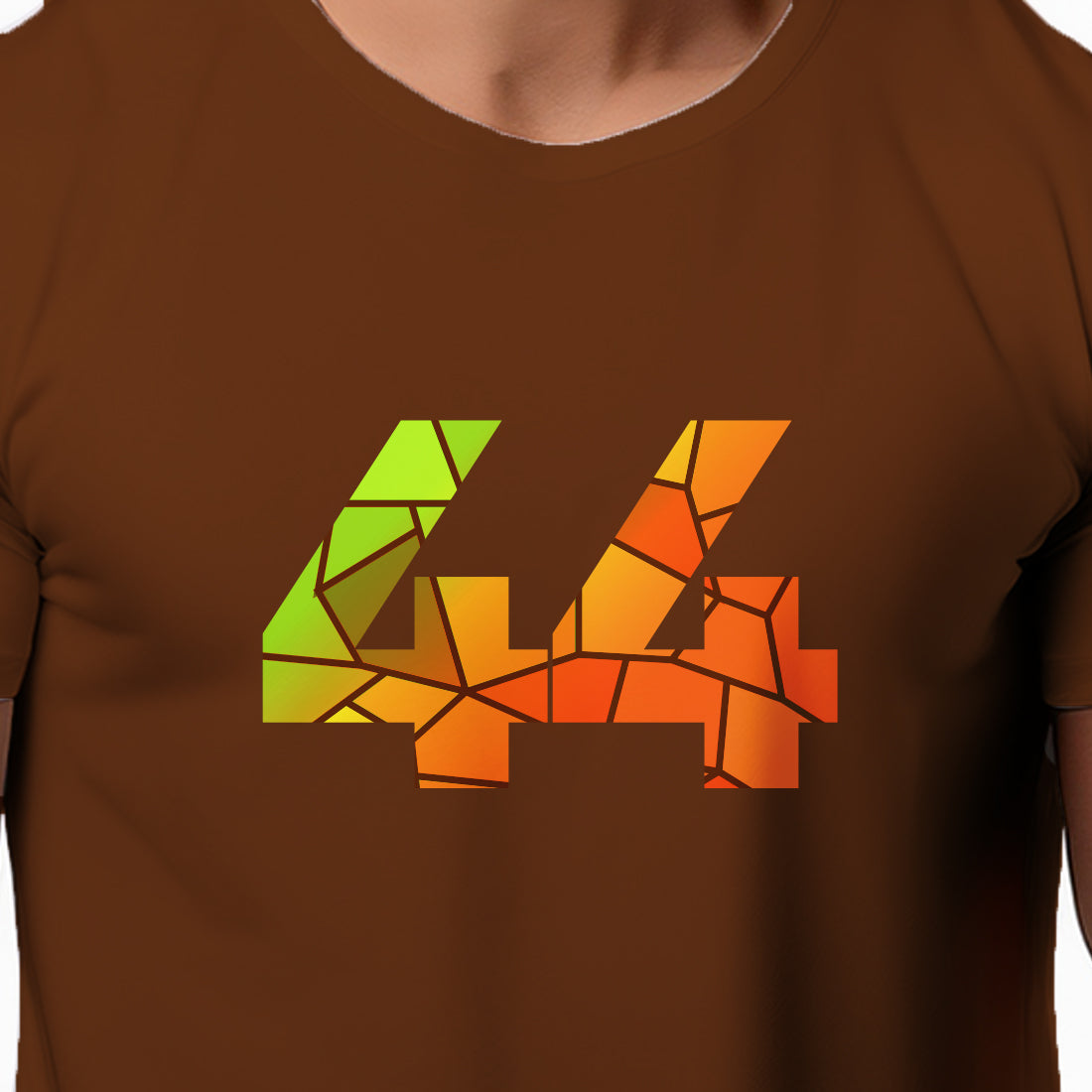 44 Number Men Unisex T-Shirt (Brown)