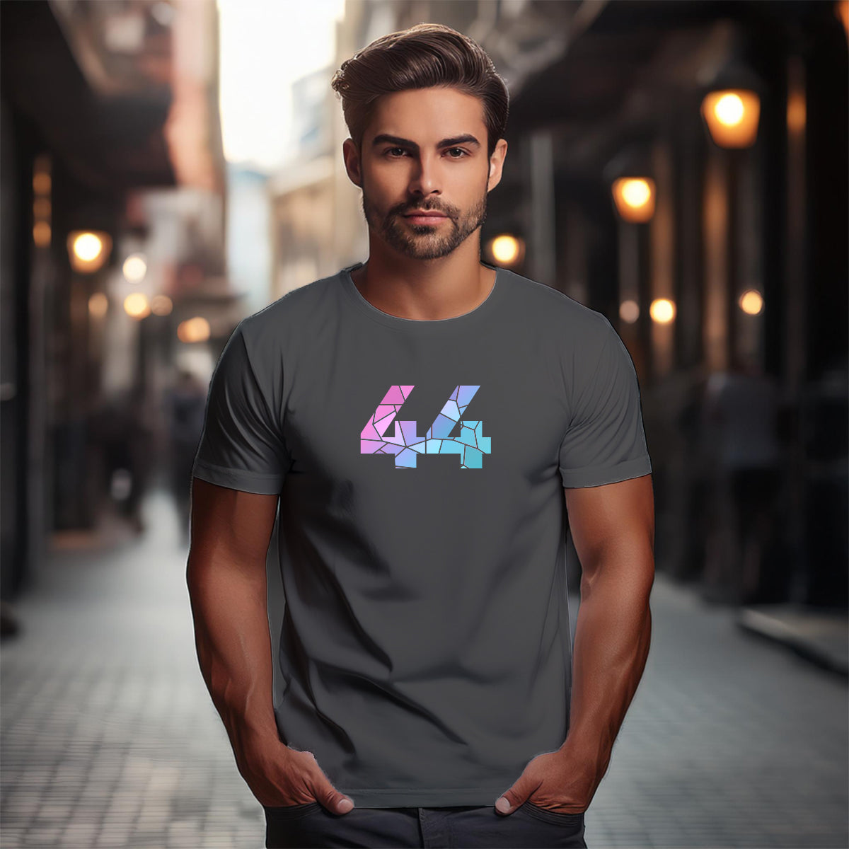 44 Number Men Unisex T-Shirt (Charcoal Grey)