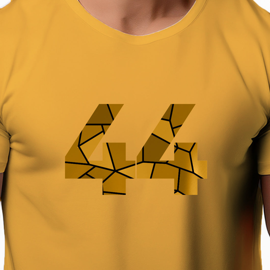 44 Number Men Unisex T-Shirt (Golden Yellow)