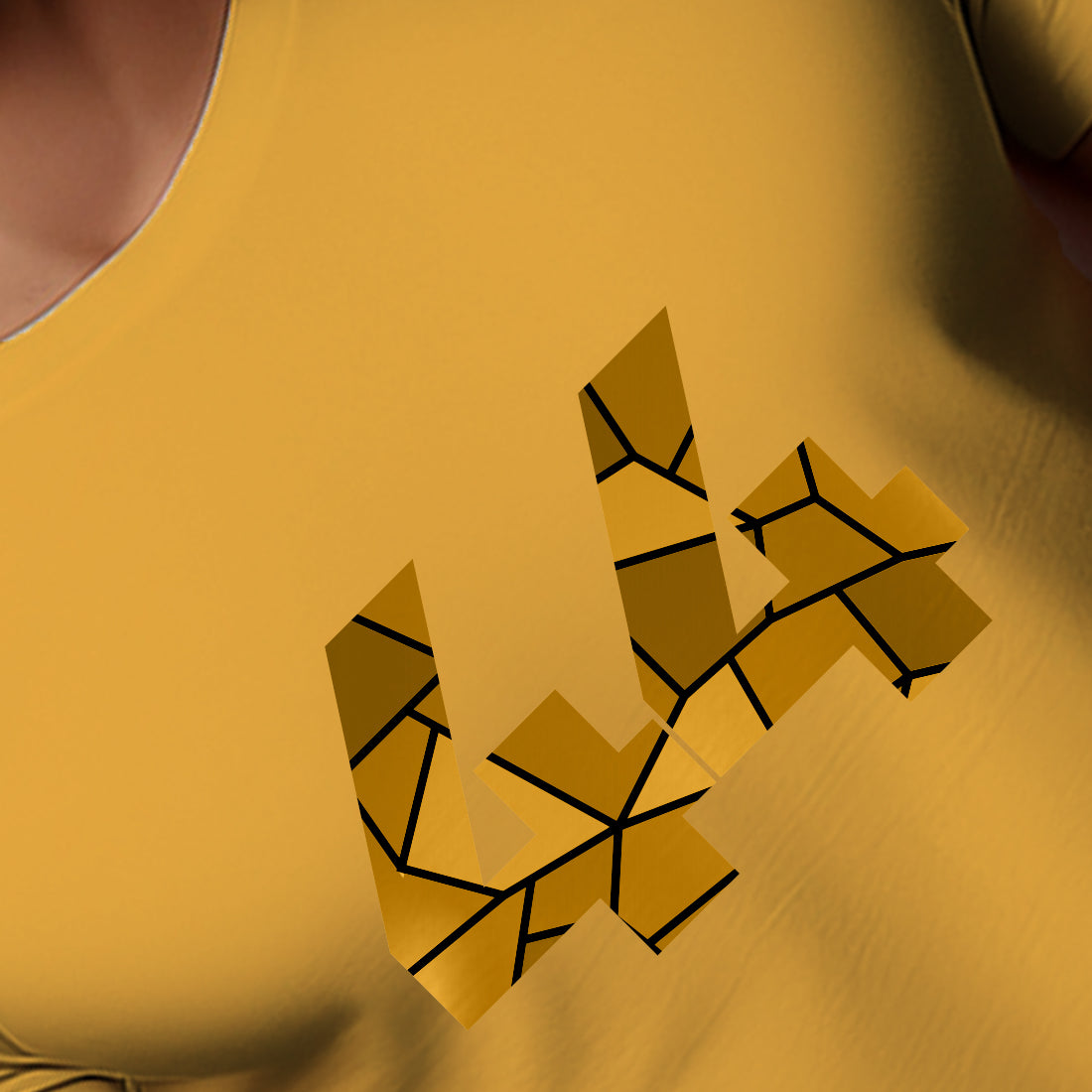 44 Number Men Unisex T-Shirt (Golden Yellow)
