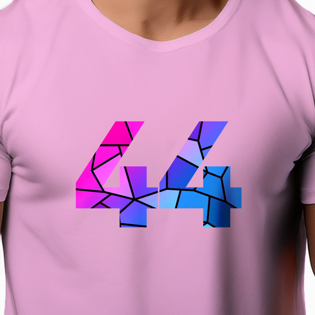 44 Number Men Unisex T-Shirt (Light Pink)