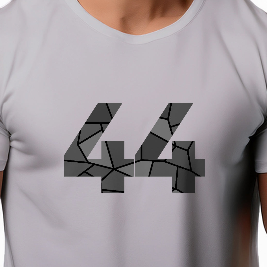 44 Number Men Unisex T-Shirt (Melange Grey)