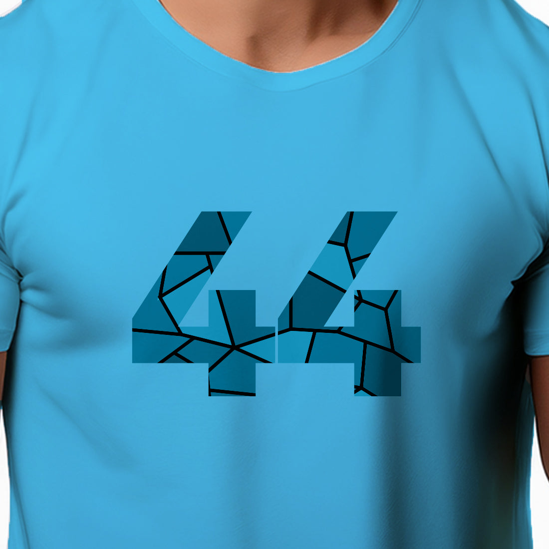 44 Number Men Unisex T-Shirt (Sky Blue)
