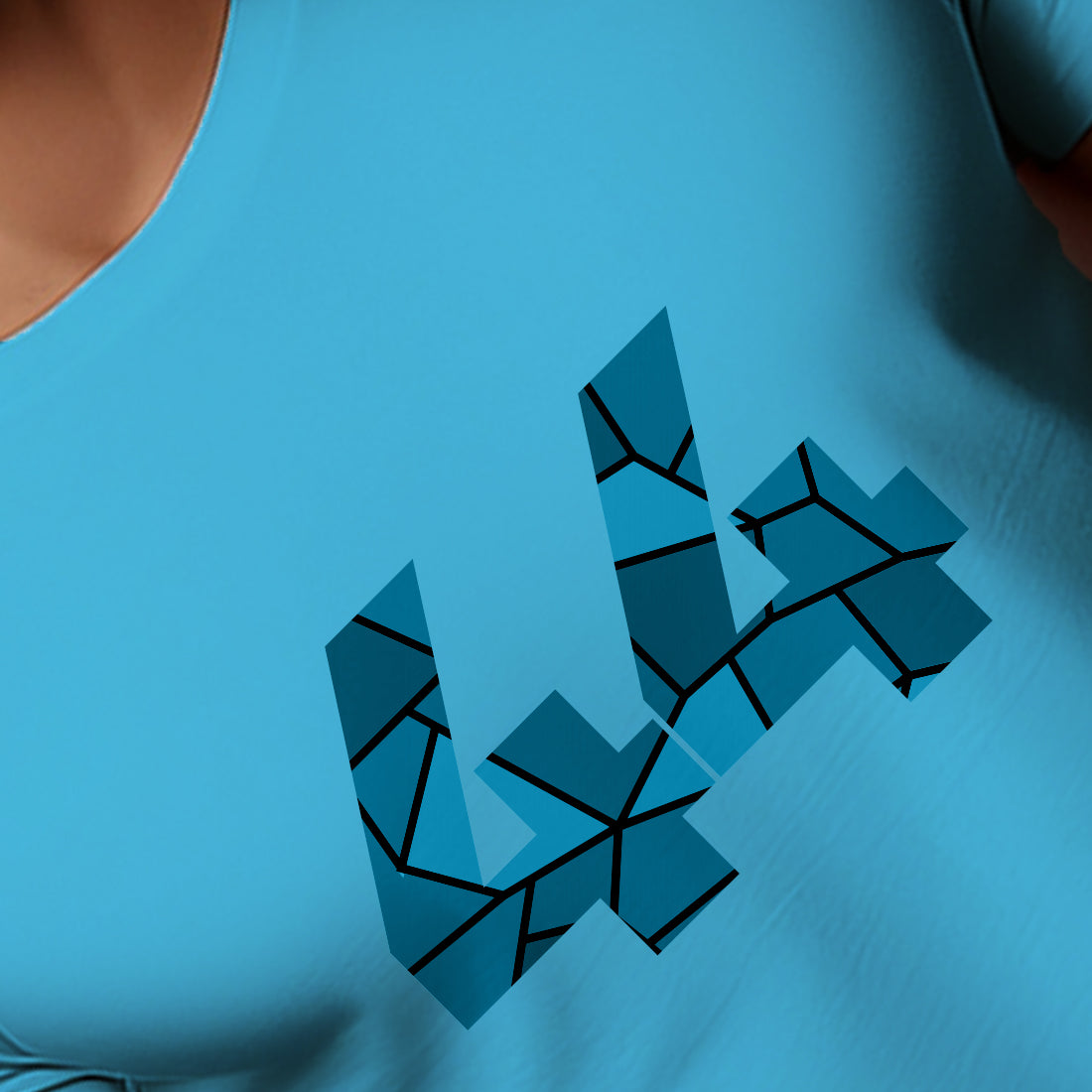 44 Number Men Unisex T-Shirt (Sky Blue)