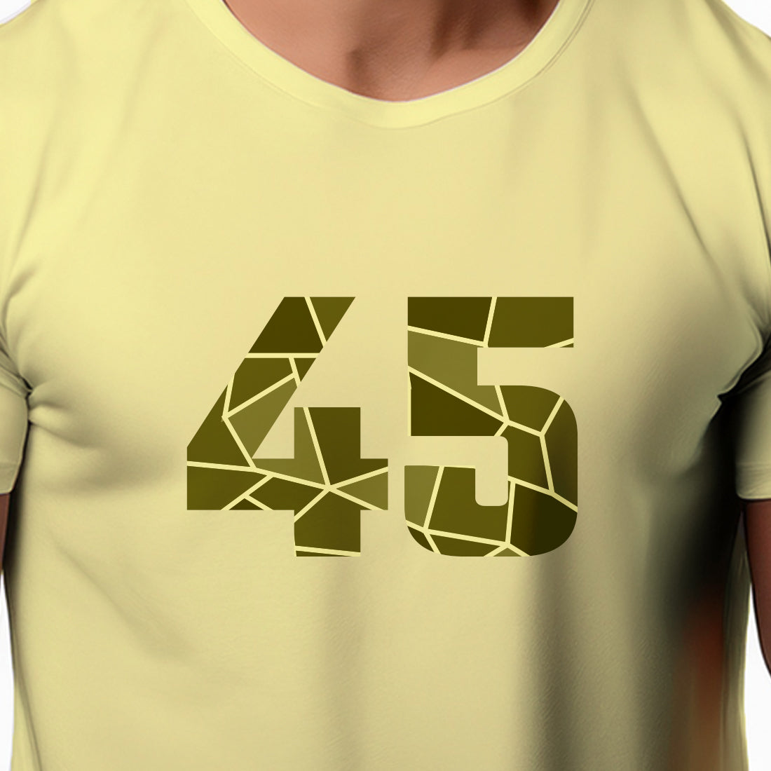 45 Number Men Unisex T-Shirt (Butter Yellow)