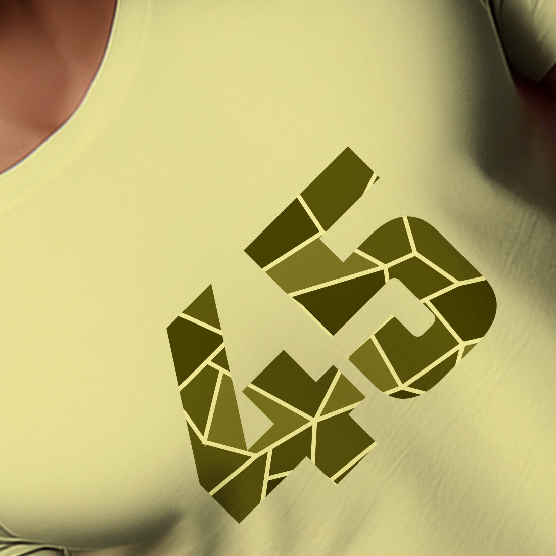 45 Number Men Unisex T-Shirt (Butter Yellow)