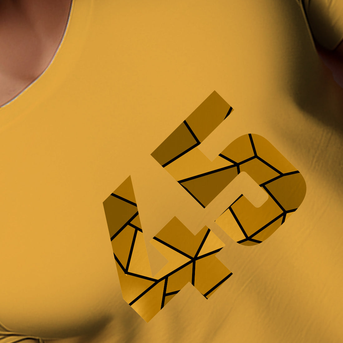 45 Number Men Unisex T-Shirt (Golden Yellow)