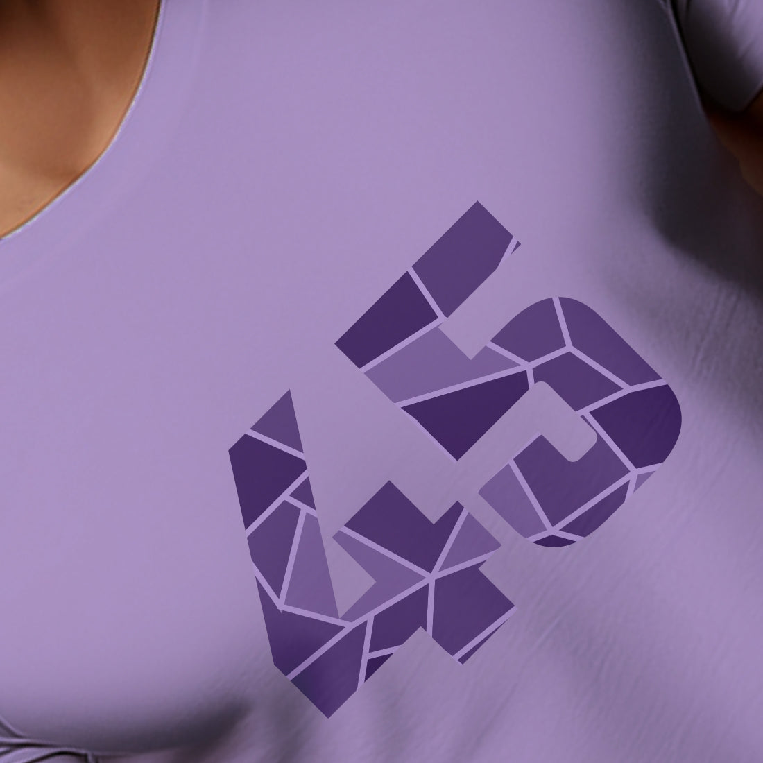45 Number Men Unisex T-Shirt (Iris Lavender)