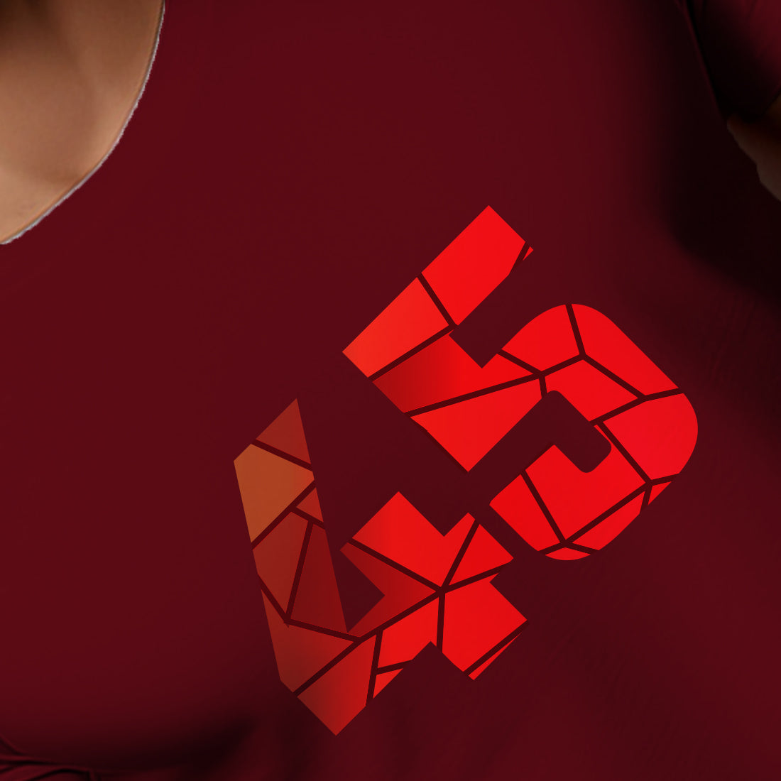45 Number Men Unisex T-Shirt (Maroon)