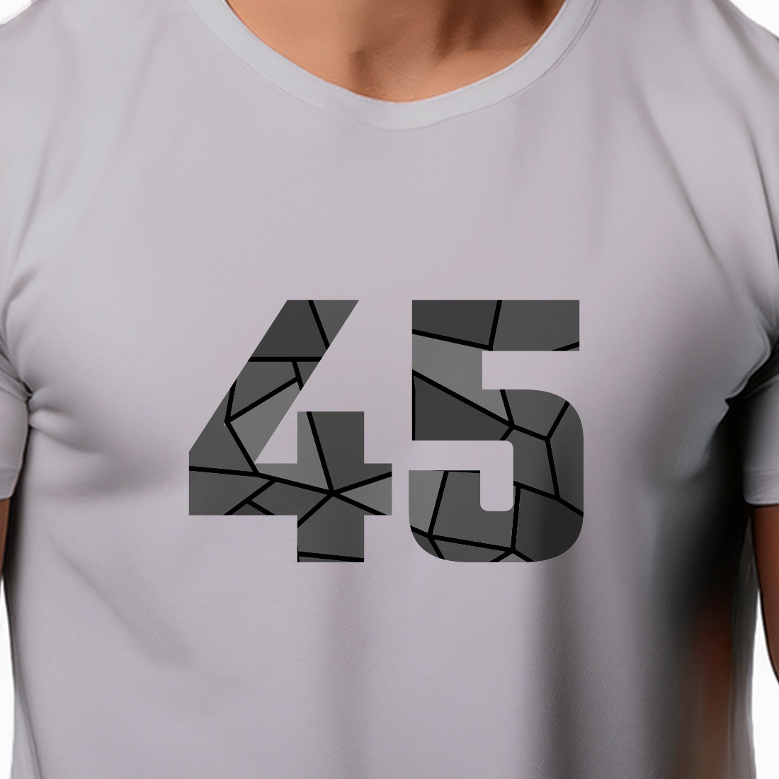 45 Number Men Unisex T-Shirt (Melange Grey)