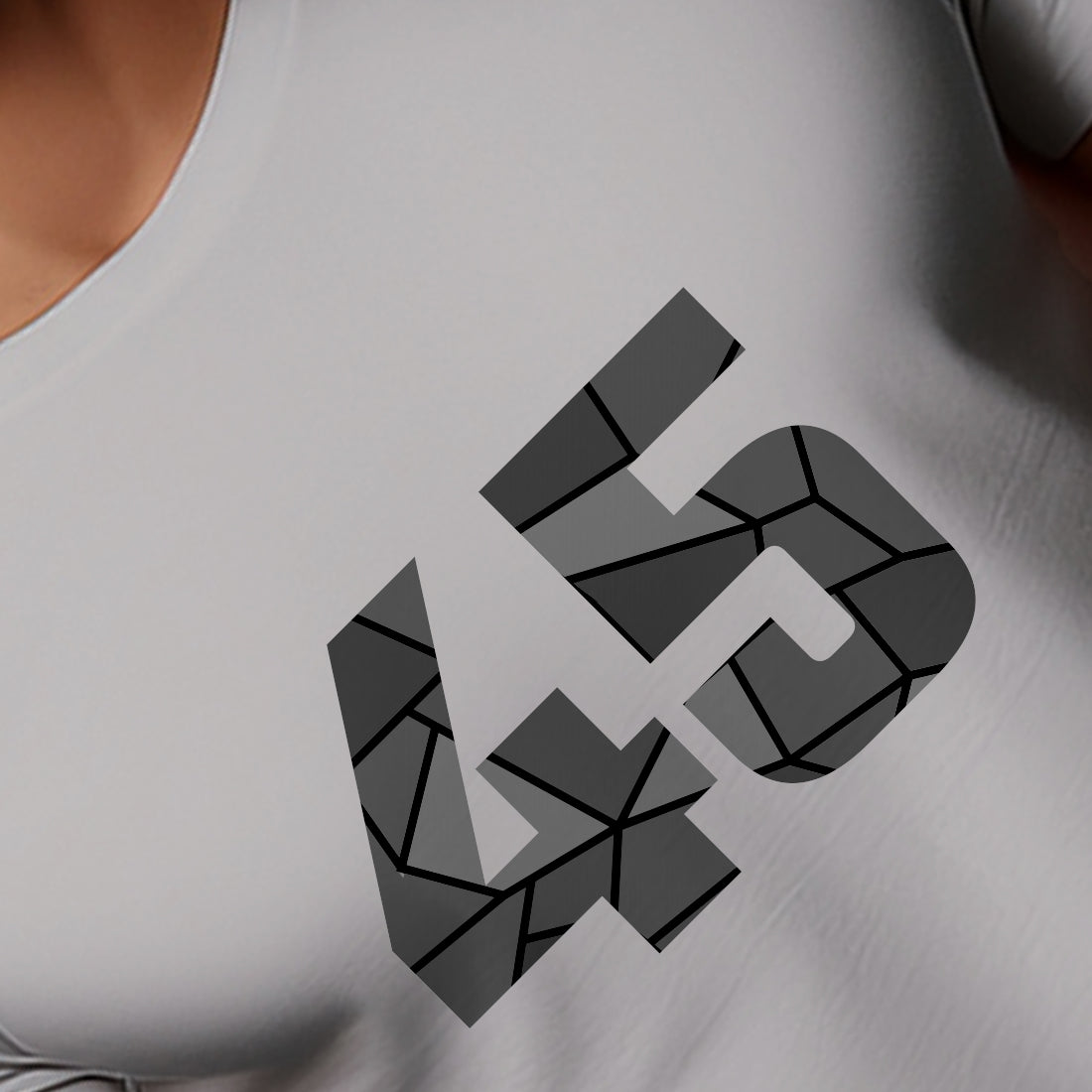 45 Number Men Unisex T-Shirt (Melange Grey)