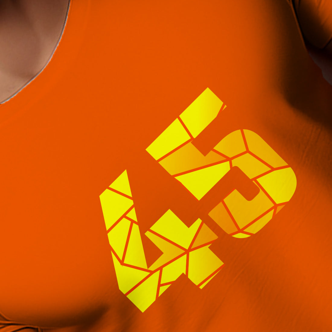 45 Number Men Unisex T-Shirt (Orange)