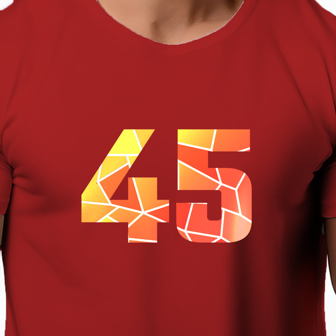 45 Number Men Unisex T-Shirt (Red)