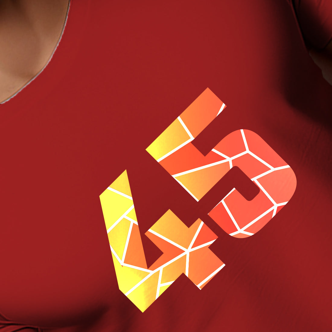 45 Number Men Unisex T-Shirt (Red)