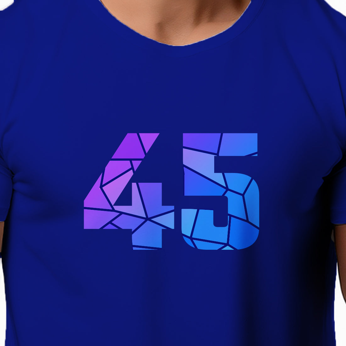 45 Number Men Unisex T-Shirt (Royal Blue)