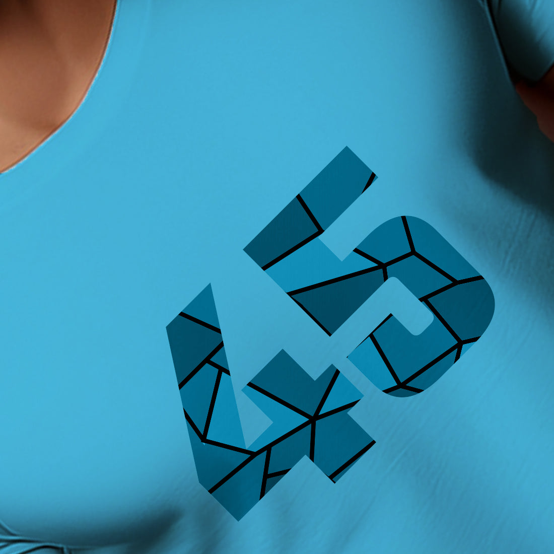 45 Number Men Unisex T-Shirt (Sky Blue)