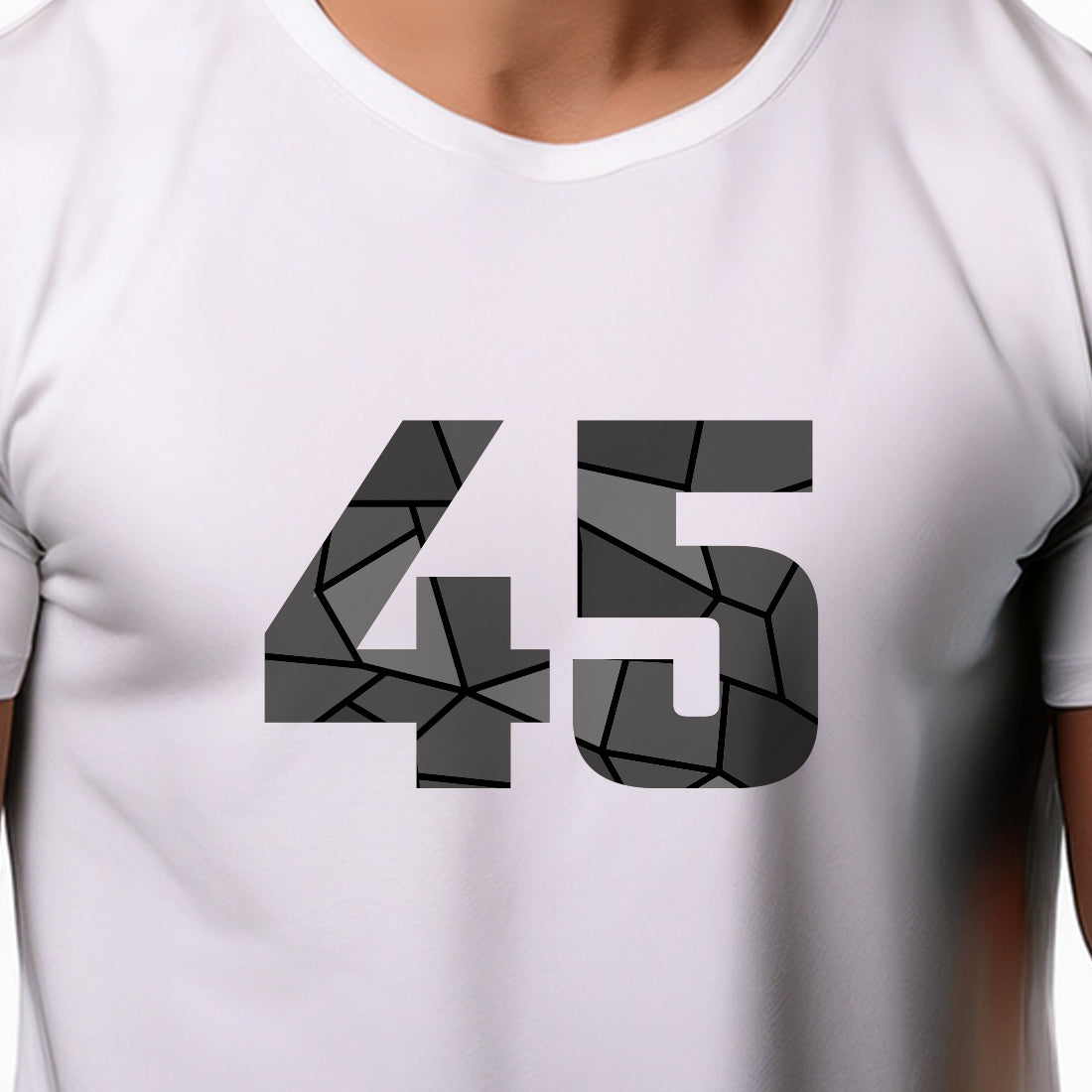 45 Number Men Unisex T-Shirt (White)