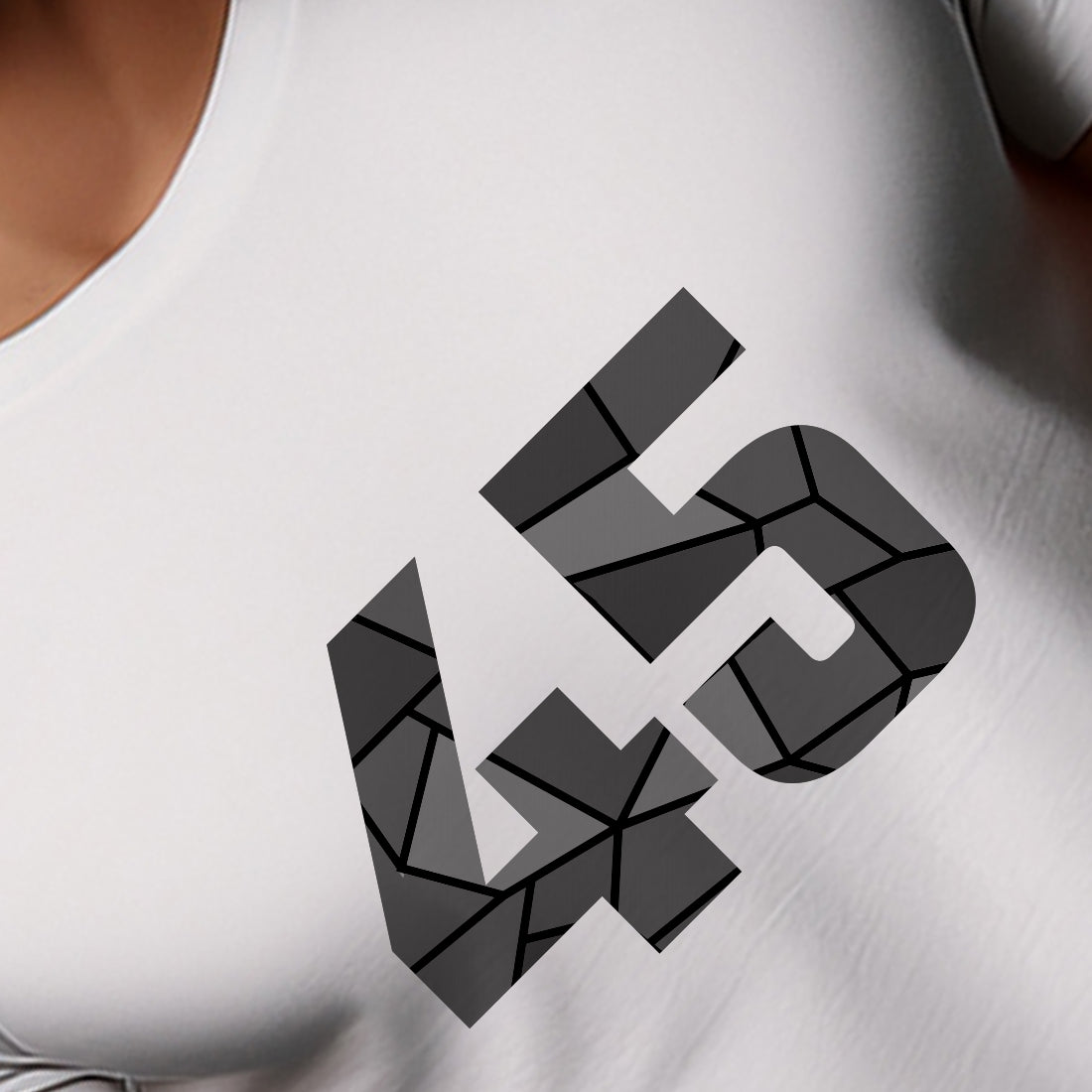 45 Number Men Unisex T-Shirt (White)