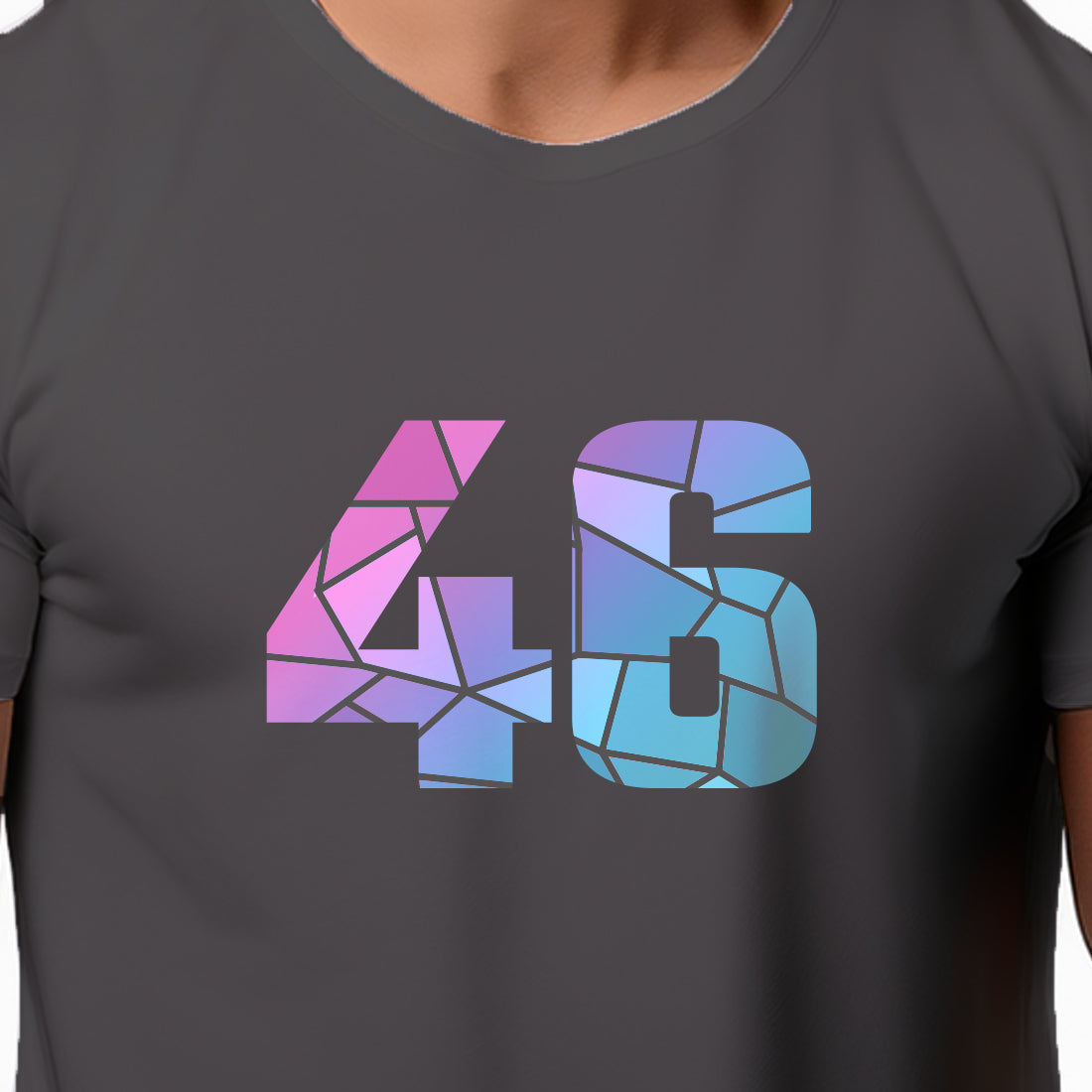 46 Number Men Unisex T-Shirt (Charcoal Grey)