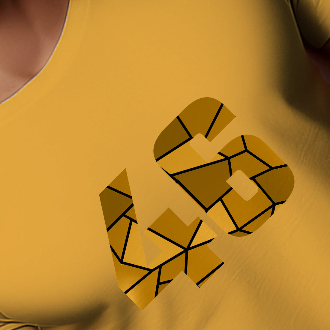 46 Number Men Unisex T-Shirt (Golden Yellow)